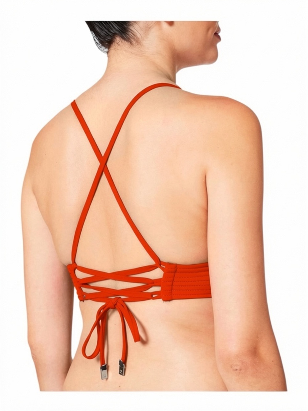 Seafolly Women's Quilted Longline Tri Bikini Top in Chili red NWT - Picture 3 of 5